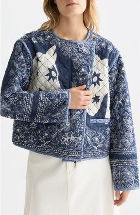 Scotch & Soda Reversible Quilted Jacket in Horse Bandana Dress Blues at Nordstrom, Size X-Large