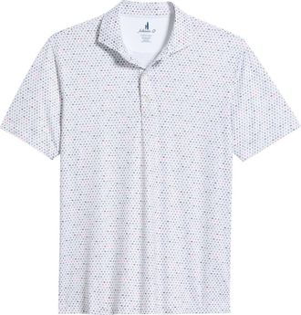 Johnnie-O Lucky 7s Featherweight Performance Polo in White at Nordstrom, Size Xx-Large