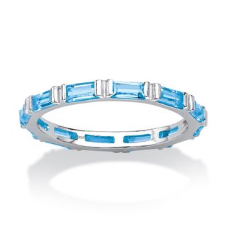 Palm Beach Jewelry Birthstone.925 Sterling Silver Eternity Band