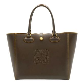 Loewe Pre-owned Tote Bags, female, Brown, Size: ONE SIZE Pre-owned Leather Tote Bag