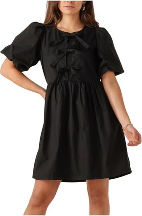 Notre-V Kleedjes, Dames, Zwart, XS, Polyester, Elegante Zwarte Mini Jurk