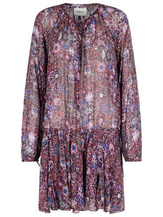 Isabel Marant Bess Wine-Colored Viscose Dress