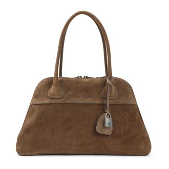 Miu Miu Tassen, Dames, Bruin, ONE Size, Leer, Vivant Suede Bag