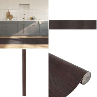 vidaXL Tappeto Rettangolare Marrone Scuro 80x400 cm in Bamb&ugrave; - Tappeto marrone scuro - Tappeto moderno
