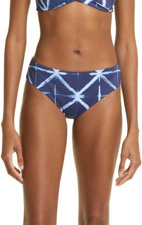 Lafayette 148 New York Shibori Tie Dye Reversible Bikini Bottoms in Parisian Blue Multi at Nordstrom Rack, Size X-Small