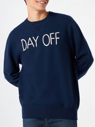 MC2 Saint Barth Man Crewneck Knitted Sweater With Day Off Embroidery