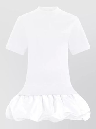 Patou faille t shirt dress short sleeves ruffle