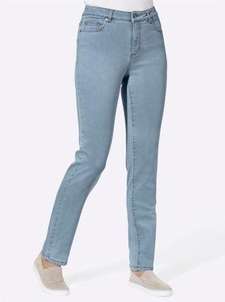 Casual Looks 5-Pocket-Jeans CASUAL LOOKS, Damen, Gr. 52, Normalgr&ouml;ssen, blau (hellblau), 81% Baumwolle, 17% Polyester, 2% Elasthan, unifarben, lang, Jeans 5-Pocket