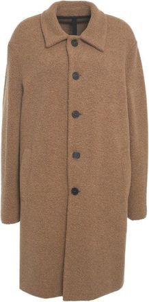 Harris Wharf London Mid-Length Relaxed Fit Wool-Blend Coat With Classic Collar