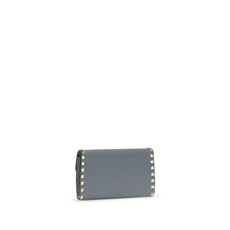 Valentino Garavani Womens Blue Calf Leather Bos Taurus Wallet