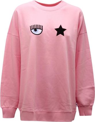 Chiara Ferragni Eyestar Sweatshirt met Fleece Voering - Dames - Hoodies - Roze - S - Hoodies & sweatvesten