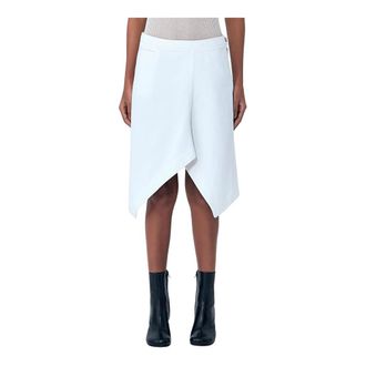 Christophe Lemaire Midi Skirts, female, White, Size: 2XS Asymmetric Denim Skirt