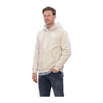 Tommy Jeans TJM REG S Flag Hoodie EXT - Heren - Sweatshirts & Hoodies - Beige - Maat: S Fleece