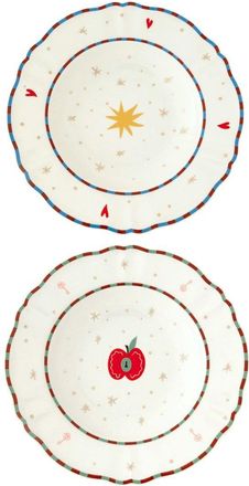 BITOSSI HOME Set of 2 Pieces - Deep Plate 23 cm - Apple, Star