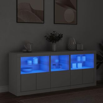 Berkfield Home Sideboard with LED Lights White 162x37x67 cm | Size: 162 x 37 x 67 cm