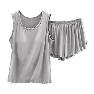 Generic WomenS Pyjama Sets Vest And Shorts | Hidden Support Nightwear Pyjamas Fully Stiched-Womens Nightwear Short Set Ruffles Womens Loungewear Sets Sexy Nig