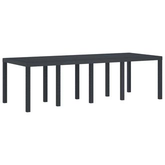 Berkfield Home Garden Table Anthracite 250x100x73 cm Poly Rattan in Dark Grey | Size: 250 x 100 x 73 cm