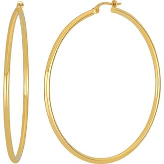 Bony Levy Omega 14K Gold Omega Hoop Earrings in 14K Yellow Gold at Nordstrom