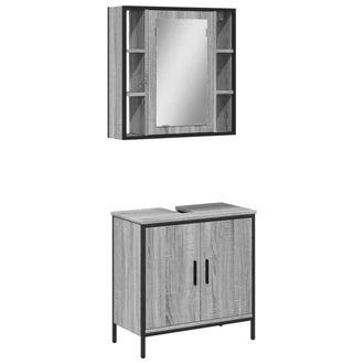 Berkfield Home 2 Piece Bathroom Furniture Set Grey Sonoma Engineered Wood