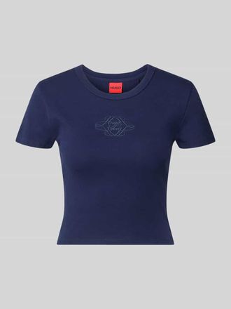 HUGO BOSS Regular Fit T-Shirt aus Baumwoll-Mix Modell DELANOR_4 in Marine, Gr&ouml;&szlig;e XXL