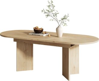 STILVORA Mesa De Comedor Para 4-6 Personas Extensible Con Esquinas Redondeadas, En Mdf, Roble