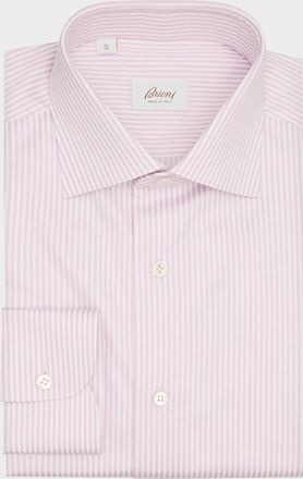 Brioni Mens Cotton Bengal Stripe Dress Shirt
