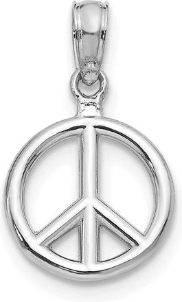 Diamond2Deal 14K White Gold Polished Peace Symbol Pendant
