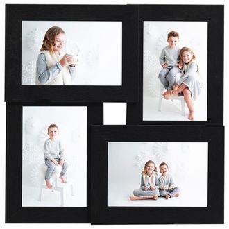 Berkfield Home Collage Photo Frame for 4x(13x18 cm) Picture Black MDF | Size: 13x18 cm