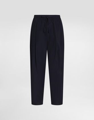 Dolce & Gabbana Cotton Poplin Jogging Trousers - Man Pants And Shorts Blue 44