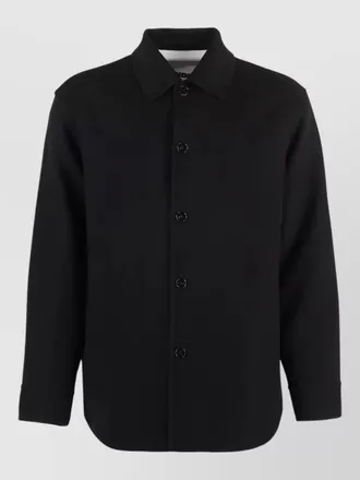 Jil Sander cashmere overshirt long sleeves curved hem