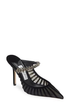 Jimmy Choo London Bing Crystal Embellished Pointed Toe Mule Pump in Black at Nordstrom, Size 9Us