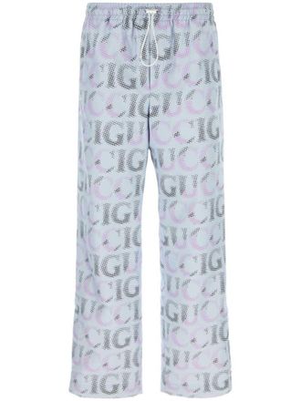 Gucci logo-print straight-leg trousers - Purple