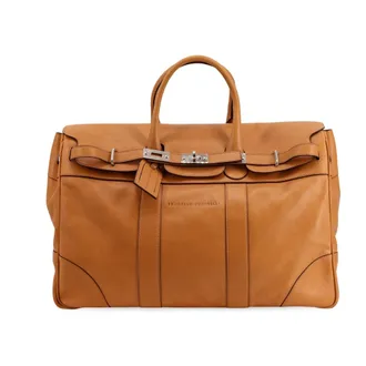 Brunello Cucinelli Tassen, Heren, Bruin, ONE Size, Leer, Weekendtas