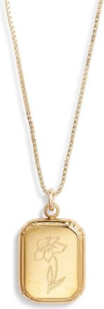 Set & Stones Audrey Birth Flower Pendant Necklace in Gold /March - Daffodil at Nordstrom