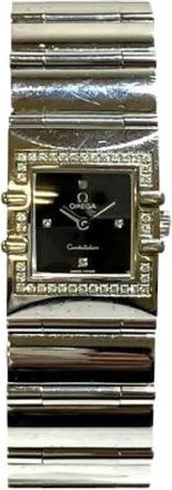 Omega Pre-owned Watches, female, Black, Size: ONE SIZE Pre-owned Constellation Quadra Stainless Steel Wristwatch