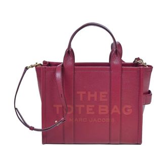 Marc Jacobs The Leather Medium Tote - Dames - Shoppers - Rood - ONE Size - Leer - Tassen