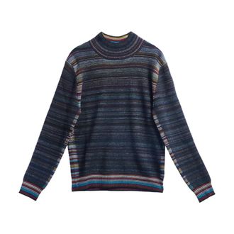 Paul Smith Round-neck Knitwear, male, Multicolor, Size: XL Lupetto Merinos Riga Nascosta