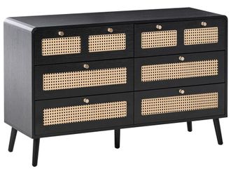 Beliani C&oacute;moda de 6 cajones negro
