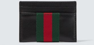 Gucci Web Trademark leather card holder