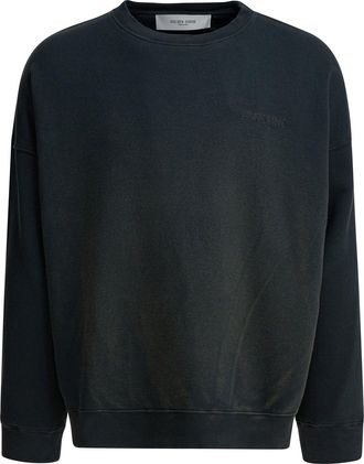 Golden Goose Vintage Effect Crewneck Sweatshirt Sweatshirts Black