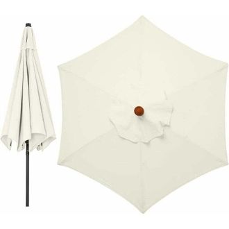 OEM Fundas De Repuesto Para Sombrillas De 3 Metros Y 6 Brazos. Funda De Repuesto Para Toldos De Jard&iacute;n. Funda De Repuesto Para Sombrilla O Toldo (blanco C