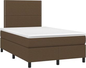 vidaXL Vidaxl - Cama Box Spring Con Colch&oacute;n Tela Marr&oacute;n Oscuro 120x200 Cm