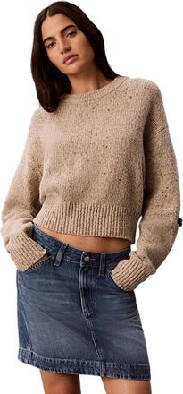 Calvin Klein Maglione in maglia a girocollo - - Knitwear - Donna - Beige - S