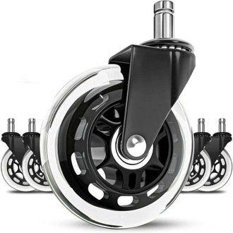 OEM 5 Ruedas Giratorias Para Sillas De Oficina, 11x22 Mm, Giro De 360&deg;, Resistentes A La Abrasi&oacute;n Y A Los Ara&ntilde;azos, Marca Crezuo.-crezuo