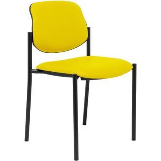 Piqueras y Crespo Silla Fija Styl Similpiel Amarillo Chasis Negro