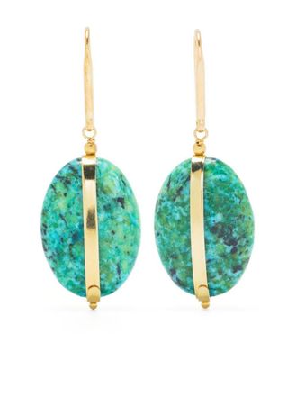 Isabel Marant Boucle dOreill drop earrings - women - Stone/Brass - One Size - Green
