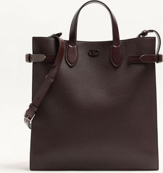 Valentino Garavani Borsa shopping media Valentino Garavani Antibes in pelle granata Uomo MARRONE SCURO UNI