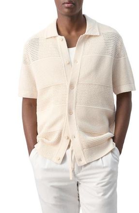 Mango Open Stitch Shirt in Ecru at Nordstrom, Size Medium