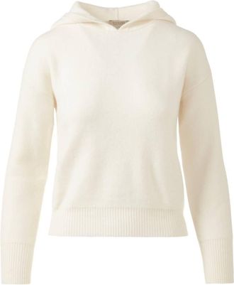 Kinross Cashmere Womens Double Knit Hoodie In Pearl
