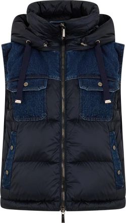 Moorer Skyler Hooded Vest - Dames - Bodywarmers - Blauw - XS - Jassen